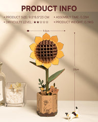 Wowood sunflower puzzle gift box image emphasizes versatile gifting for plant lovers