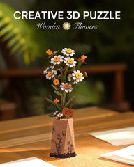 Wowood wooden flower chamomile assembly, premium craft for creativity and conversation pieces.