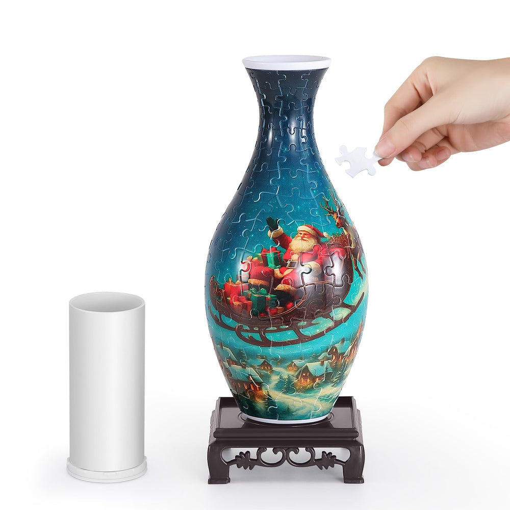 Wowsome 3D Puzzle Vase during assembly for a creative, tool-free centerpiece
