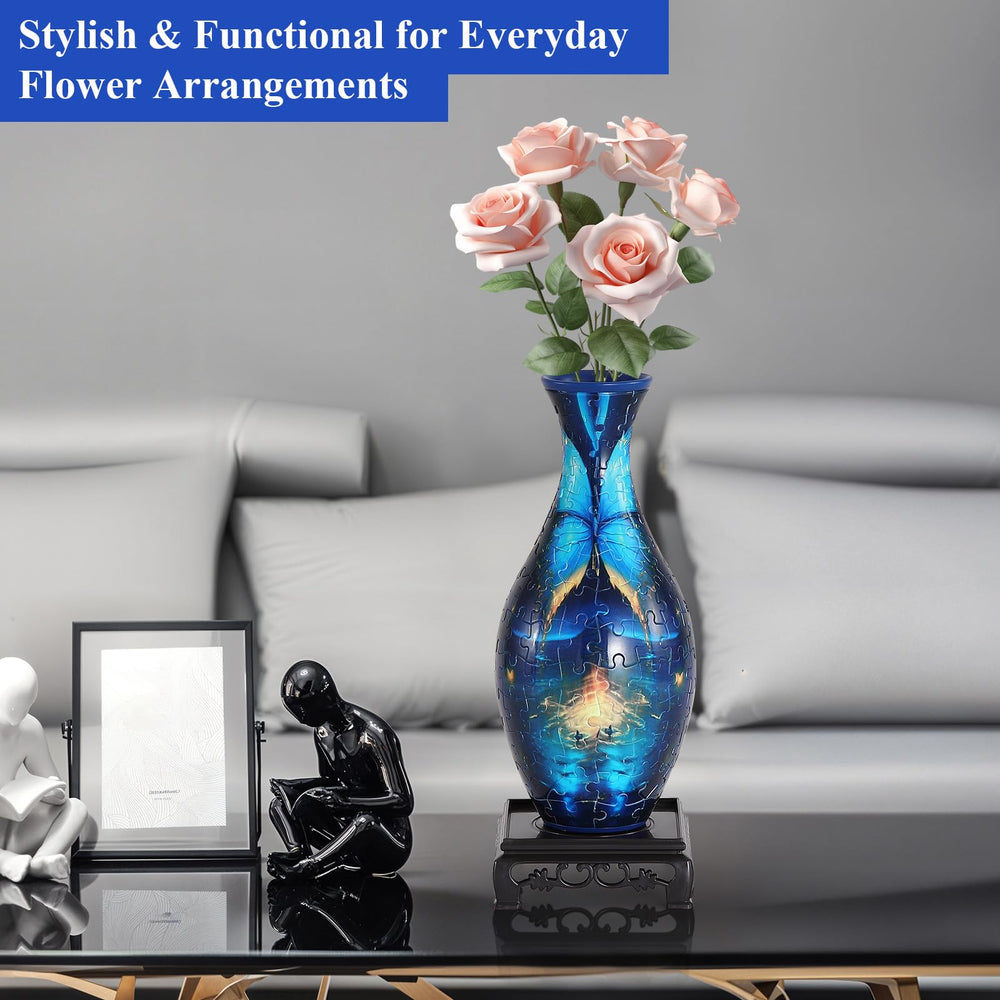 WowSome 3D puzzle vase placed as a chic tabletop centerpiece