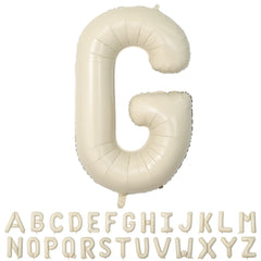 Wpensky 40-inch cream G balloon, front view, bold centerpiece for birthdays.