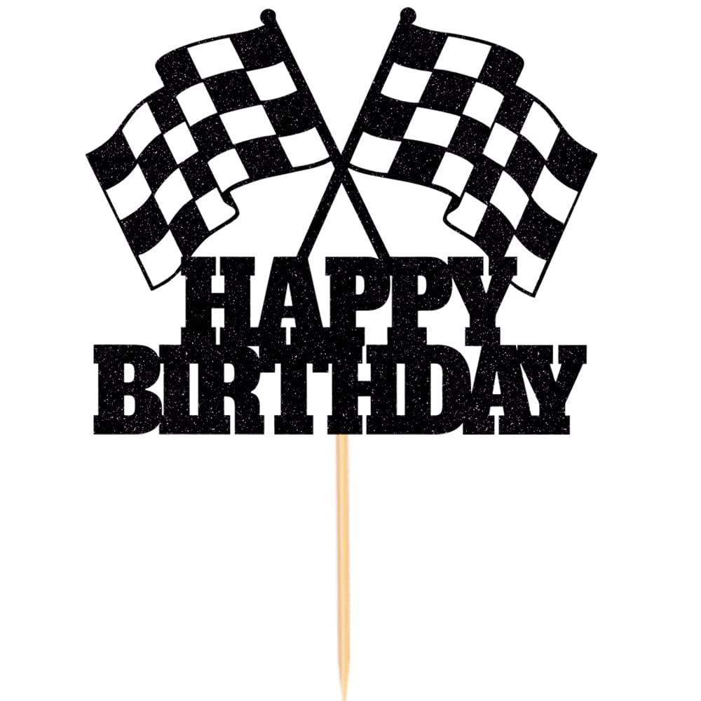 WRACKKIAR Race Car Topper glitter adds instant party flair to cakes.