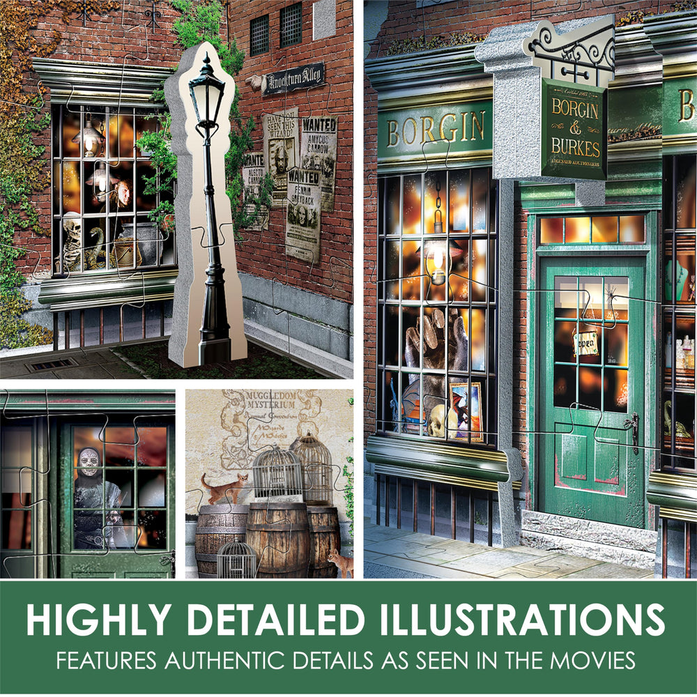 Diagon Alley collection synergy with Ollivanders and Gringotts for display.