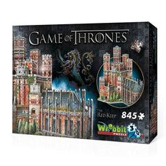 Wrebbit 3D Puzzle Red Keep front view, ideal for display and GOT fans