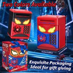 Wrystte Spider Piggy Bank blue themed gift-ready option.