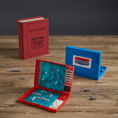 WS Game Company Battleship fabric-wrapped book box keeps components organized for display.