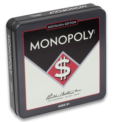WS Game Company Monopoly Nostalgia Tin with a full-sized gameboard for authentic play.