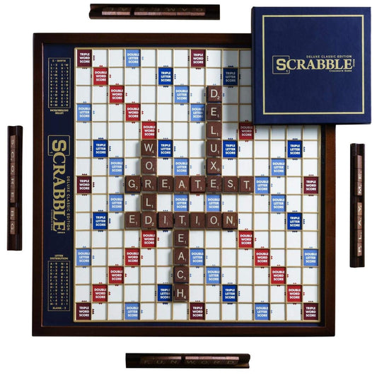WS Game Company Scrabble Deluxe rotating board enables easy viewing for all players