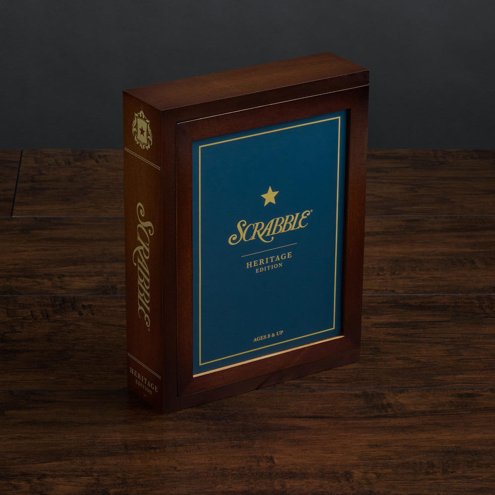 WS Game Company Scrabble Heritage Edition wood letter tiles offer premium tactile feel.