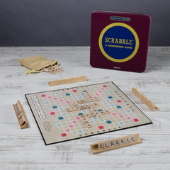 WS Game Company Scrabble Nostalgia Edition wooden tiles deliver tactile satisfaction during word challenges
