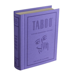 WS Game Company Taboo Vintage Bookshelf Edition box shows compact storage for game nights.
