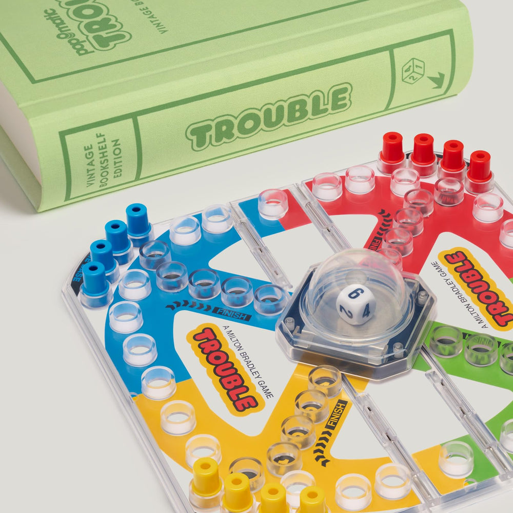 WS Game Company Trouble folding board recreates the 1986 edition vibe.