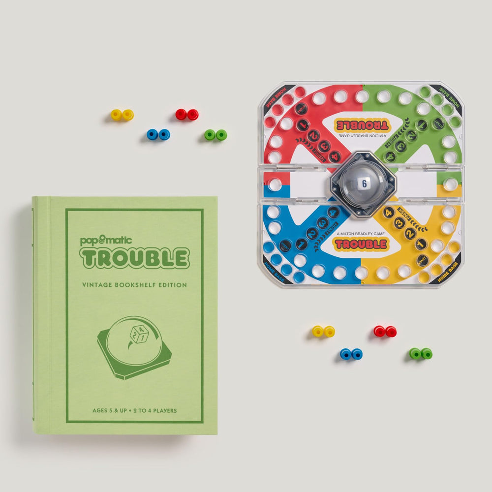WS Game Company Trouble linen-wrapped box demonstrates premium craftsmanship and durable protection.