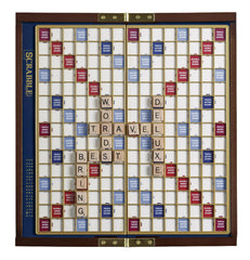 WS Game Company Scrabble Deluxe Travel Case demonstrates portable design for easy storage.