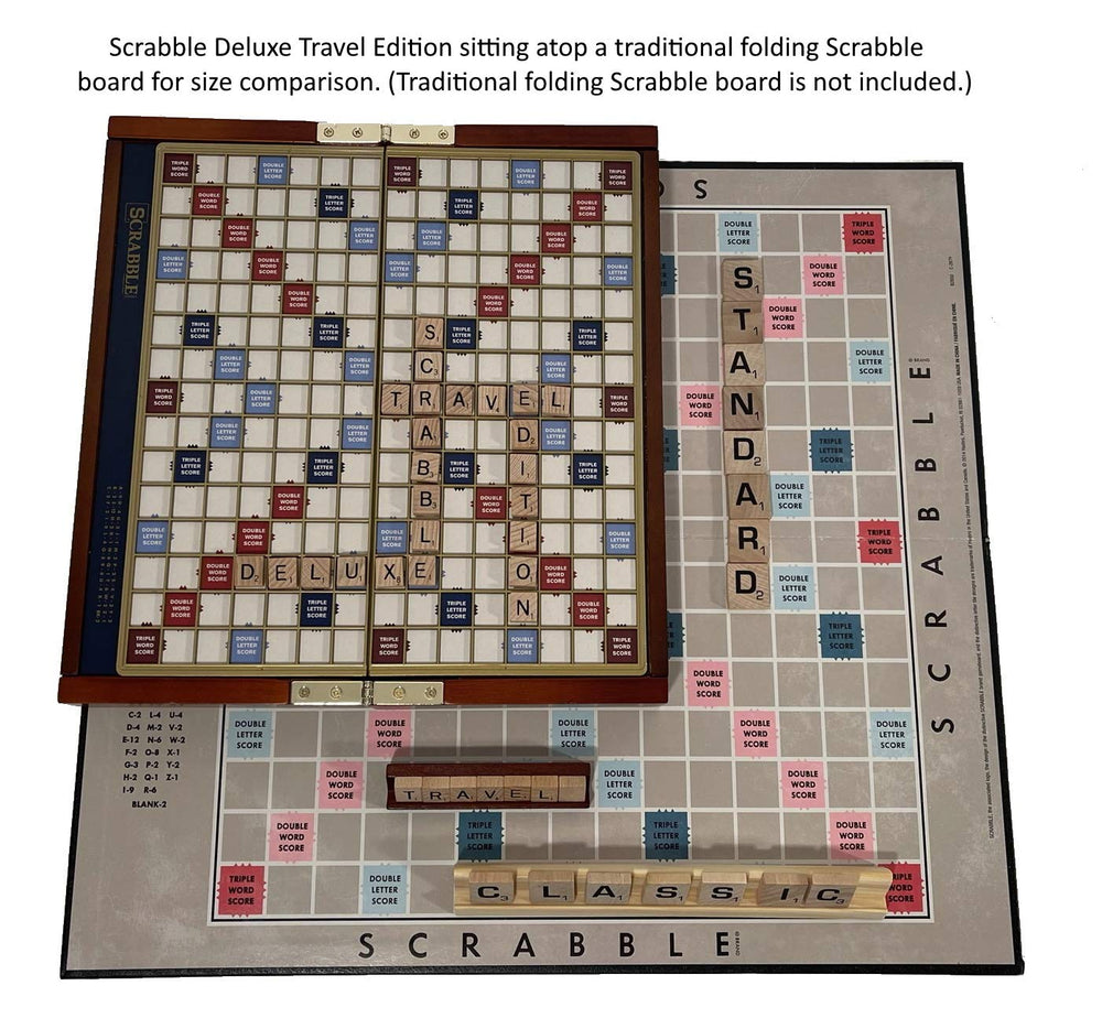 WS Game Company Scrabble Deluxe Solid Wood Tiles feature bold, readable print.