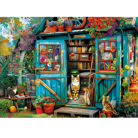 WSCXSC cat puzzle 500-piece close-up of a playful feline illustration for focused leisure