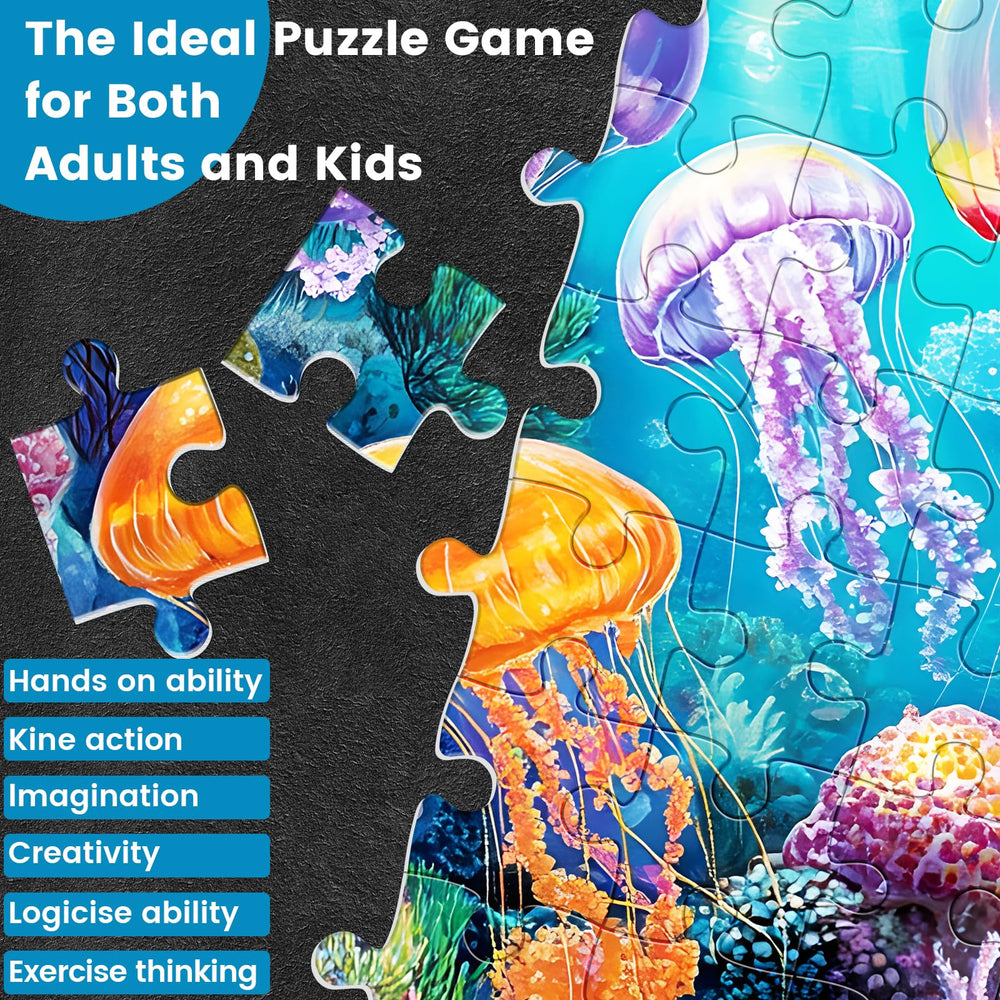 WSCXSC Ocean Jellyfish Puzzle fosters shared puzzle time for family and friends.