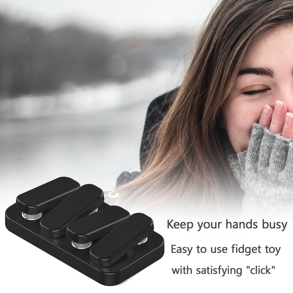 WSHWXY edc fidget clicker matte black held in hand for tactile feedback