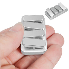 WSHWXY metal fidget slider matte silver front view, aiding focus during tasks.