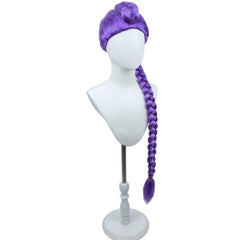 Close-up texture of WTHCOS purple braid wig fibers