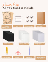 Wtisan Flower Press Kit easy-to-use setup suitable for beginners and crafters