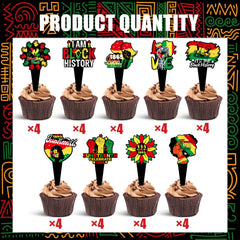 Wuhuzsm Juneteenth cupcake toppers with vibrant design, ideal for mini cake decor.