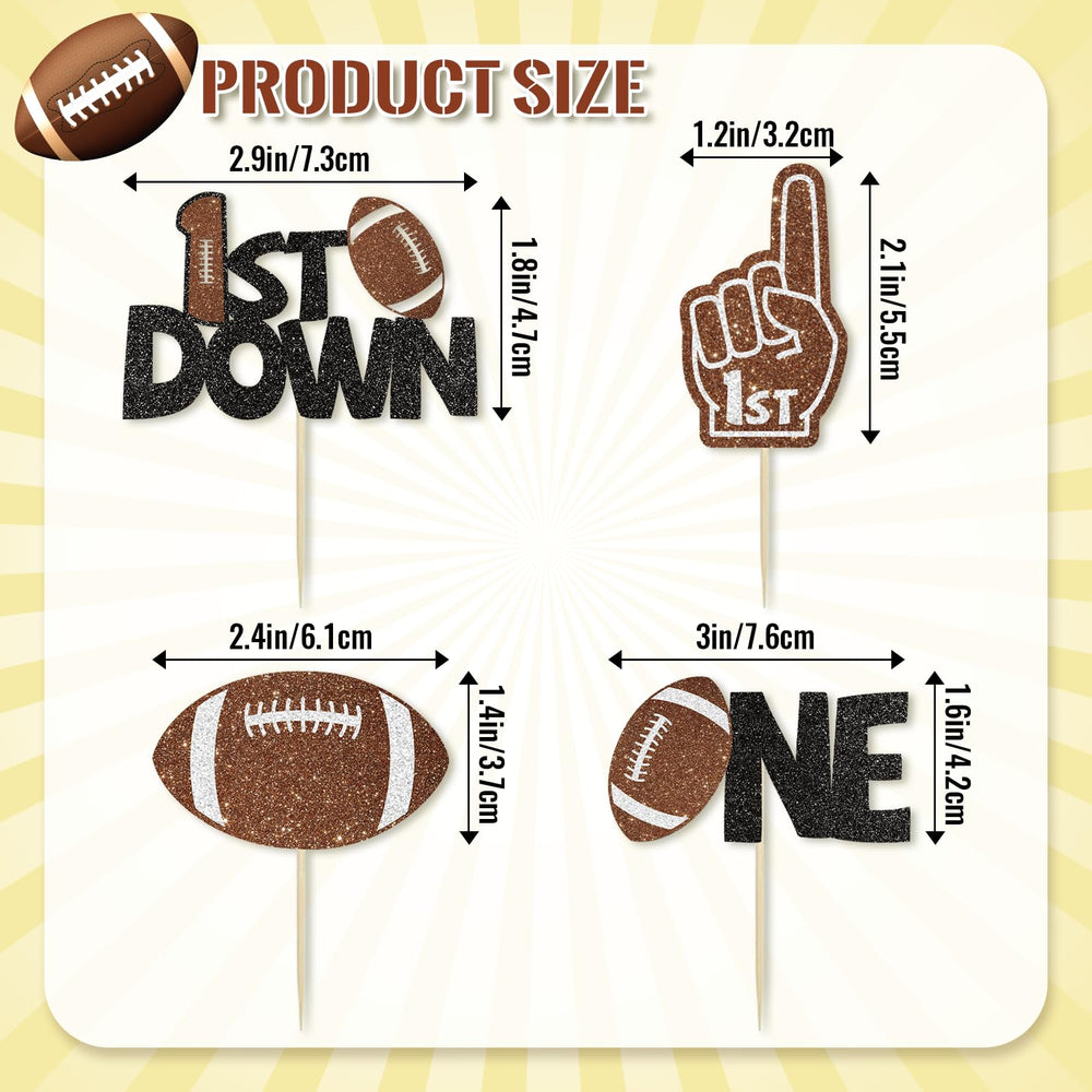 Wuhuzsm football cake toppers design B vibrant edition perfect for cupcake-centerpieces