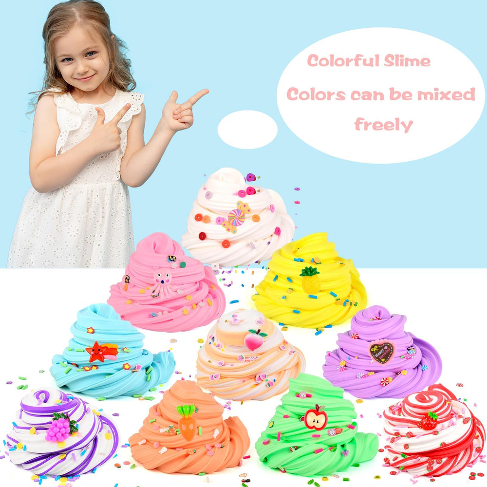 WUJYLY Peach and Strawberry slimes with accessories for sensory play.