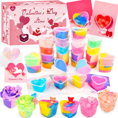 WUJYLY Valentine's slime heart-pack in heart containers for safe sensory play