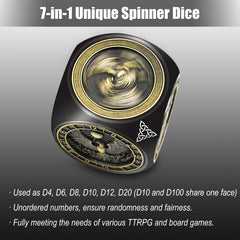 Wunhunew DND spinner dice with beholder relief dramatic battles
