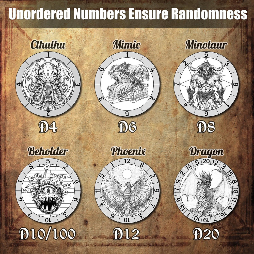 Wunhunew DND spinner dice mimic relief boosts fantasy immersion