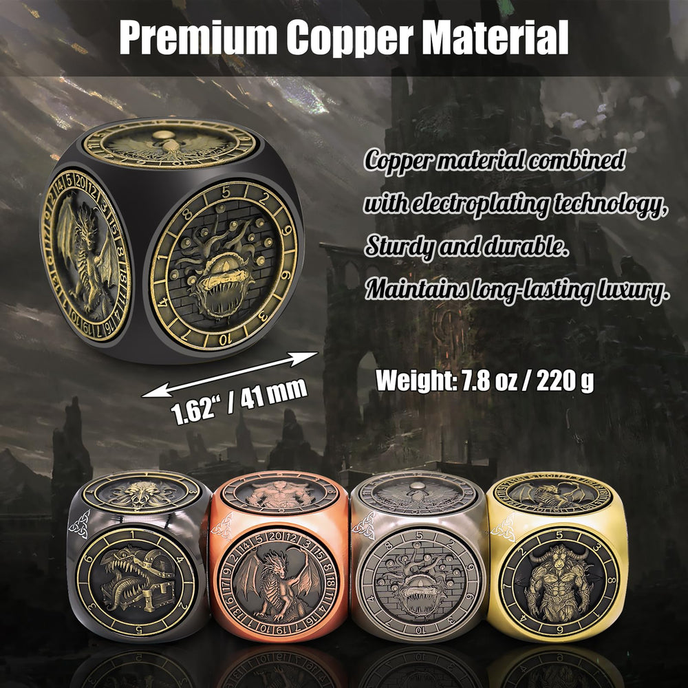 Wunhunew DND spinner dice minotaur relief supports bold encounters