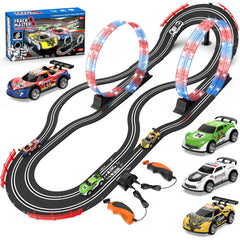 Wupuaait 2-in-1 slot car track overview showing family-friendly racing setup.