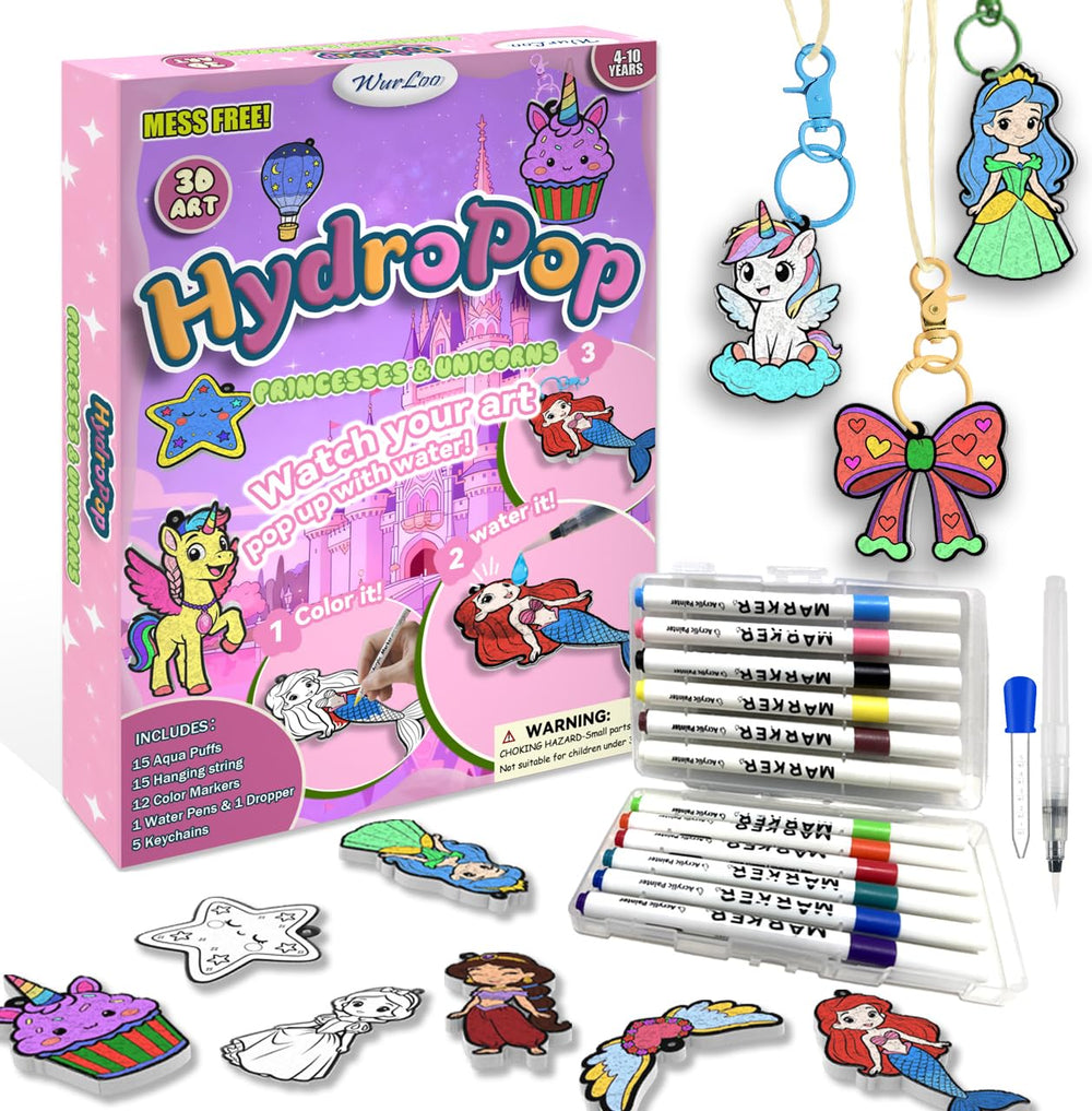 WurLoo Aqua Puffs 3D Art Kit hero image showing color-to-foam transformation