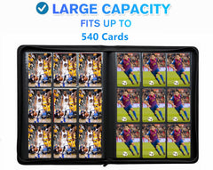 WUTONMU binder open to reveal wide middle section for easy card handling