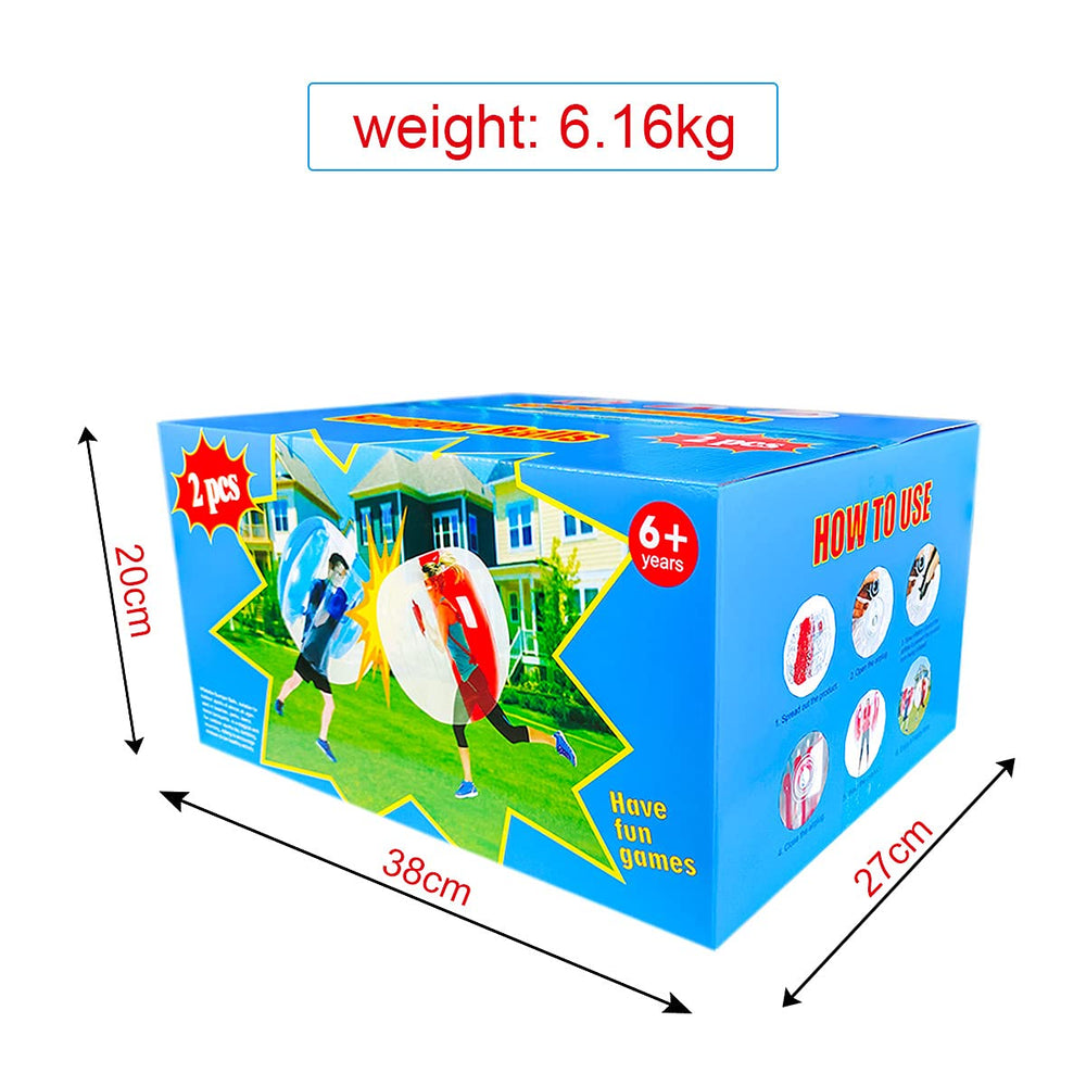 Outdoor team game with inflatable zorb ball for active play