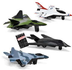 Wuzeautk US Air Force jet die-cast 4-pack ready for realistic pretend play