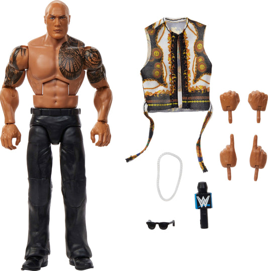WWE Elite Series 115 The Rock figure 6-inch poseable for dynamic display