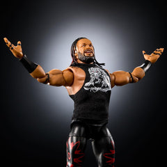 WWE Jacob Fatu Elite Greatest Hits 9 display-ready pose on shelf