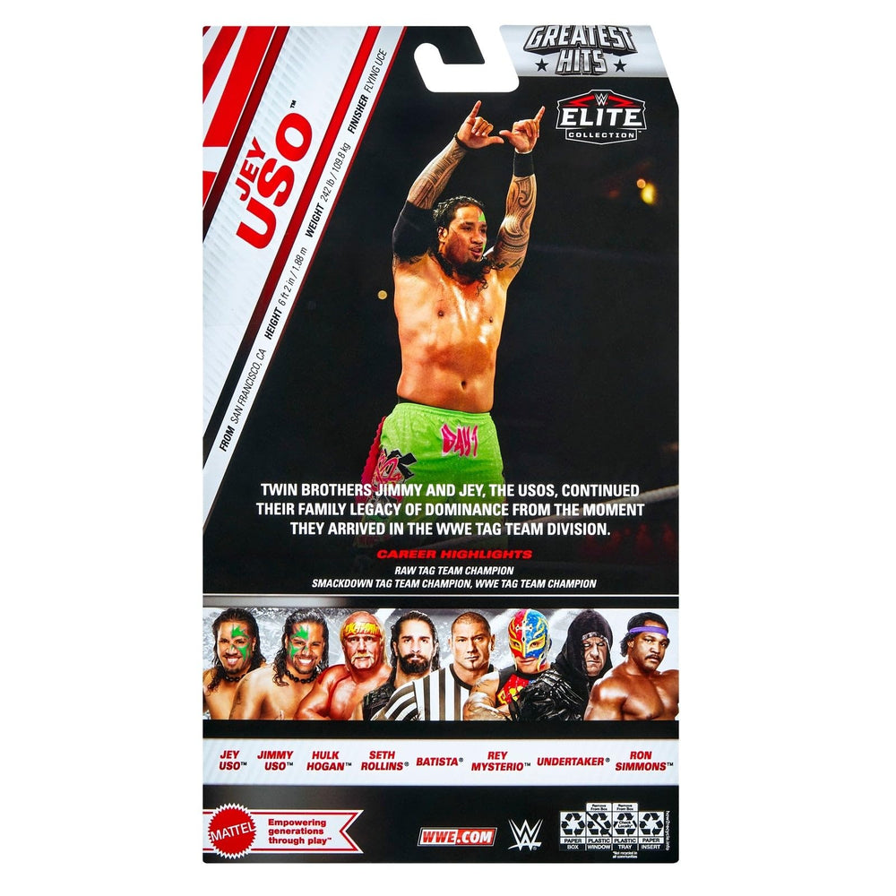 WWE Jey Uso Elite Greatest Hits 7 cutaway shirt with Usos illustration.