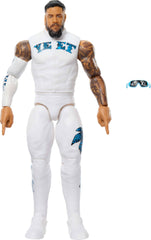 WWE Jey USO figure front view with TrueFX face for lifelike display.