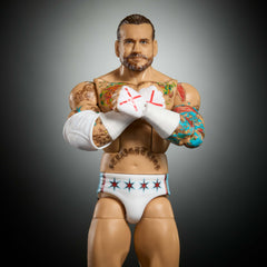 WWE Mattel Elite figure interchangeable hands for varied poses and play.