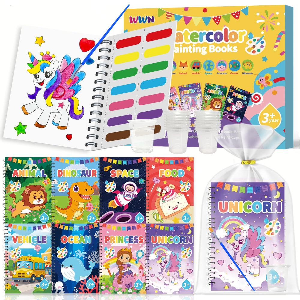 WWN water coloring books bulk set for travel and party favors