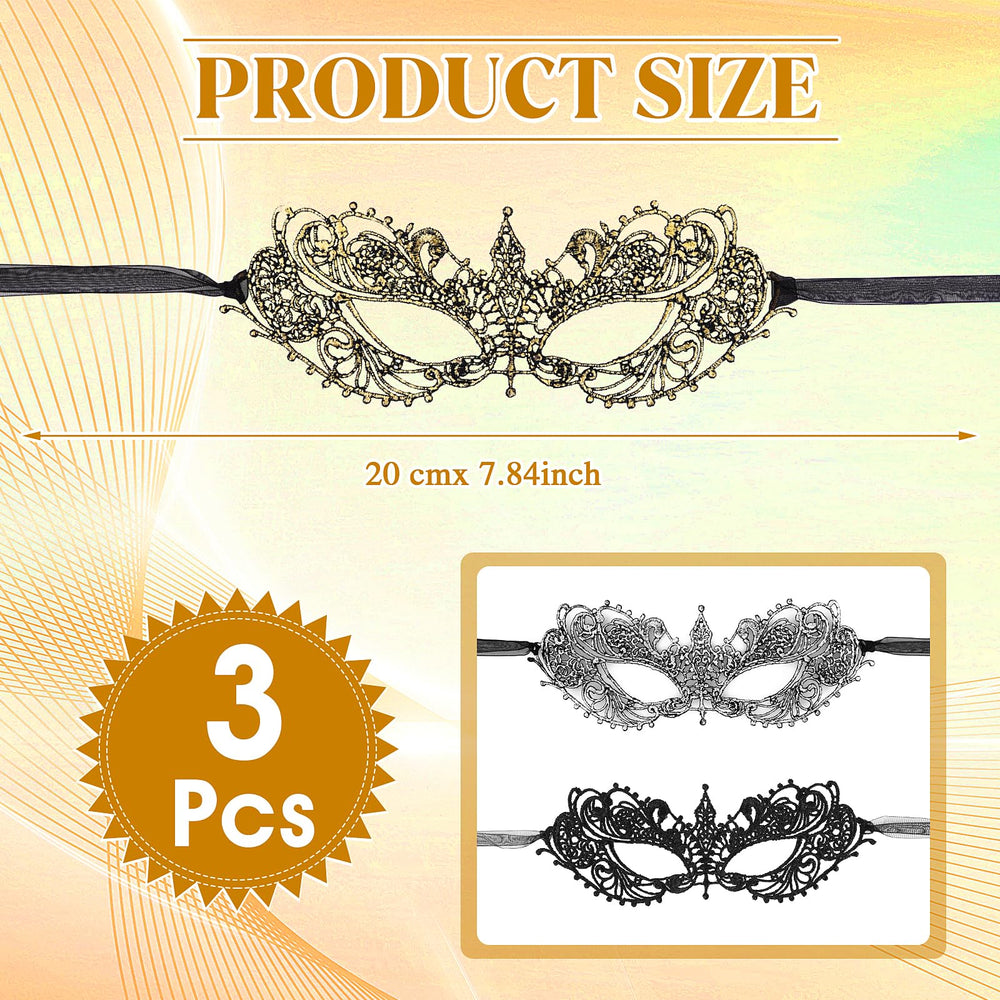 Wy Lighting Level gold lace masquerade mask for festive Mardi Gras looks