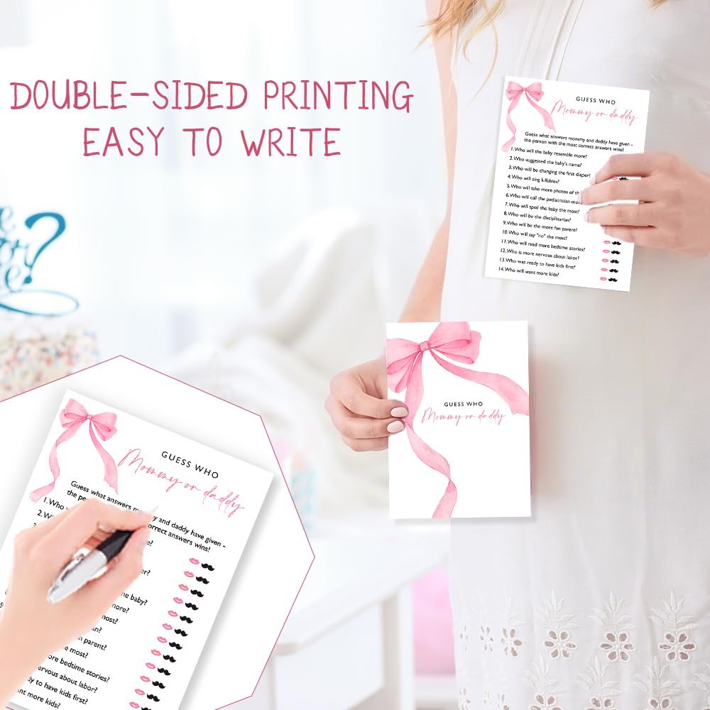 Wybgno 5x7 inch game card offers ample writing space for guests.