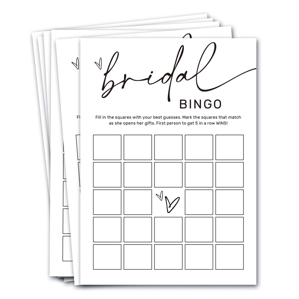 Wybgno bridal shower bingo cards with a smooth writing surface for easy guest participation.