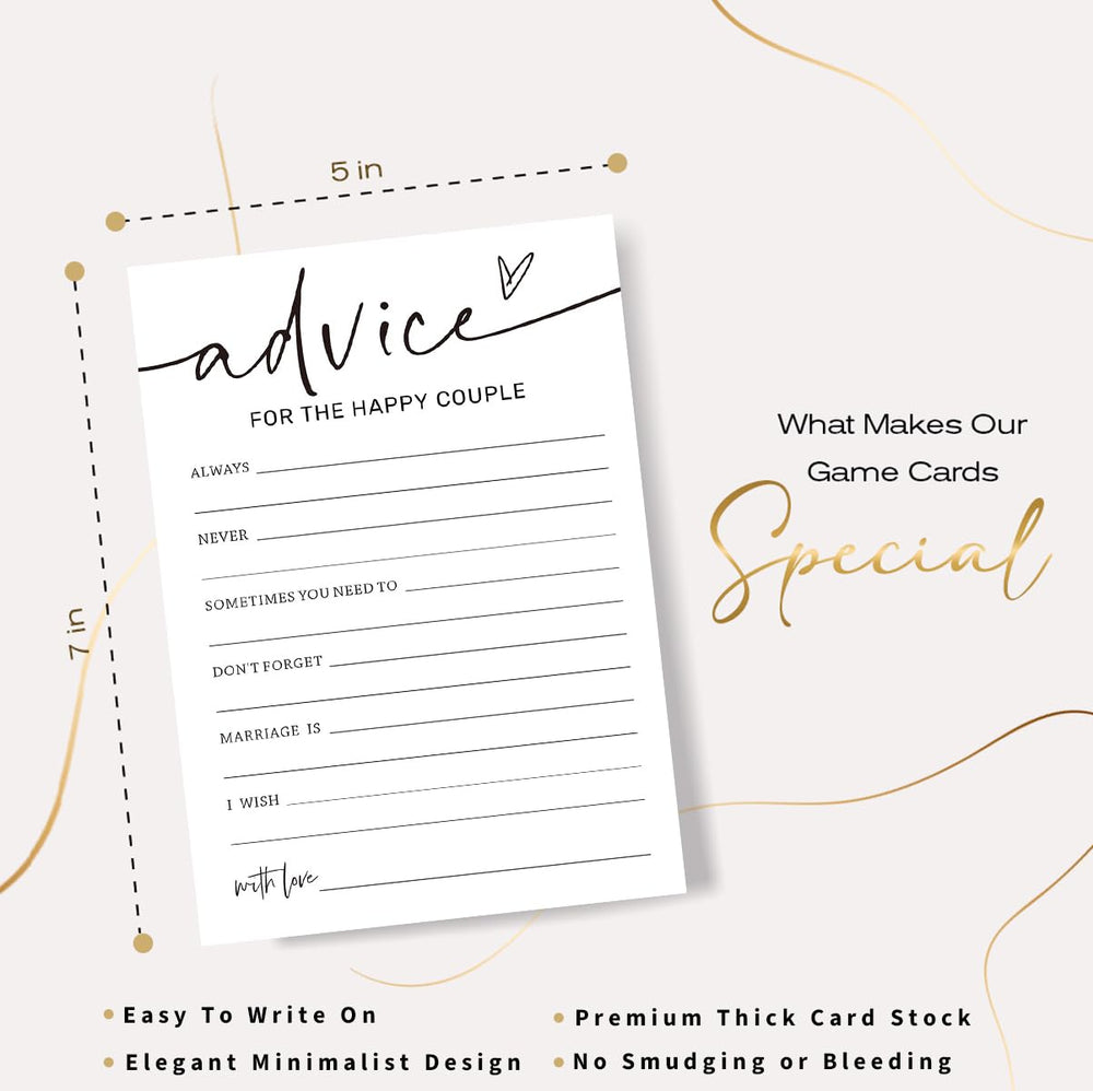 Wybgno bridal shower card writing surface offers smooth, sturdy paper