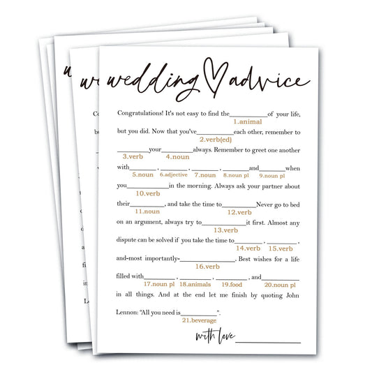 Wybgno bridal shower game card closeup with smooth coating ideal for quick notes.