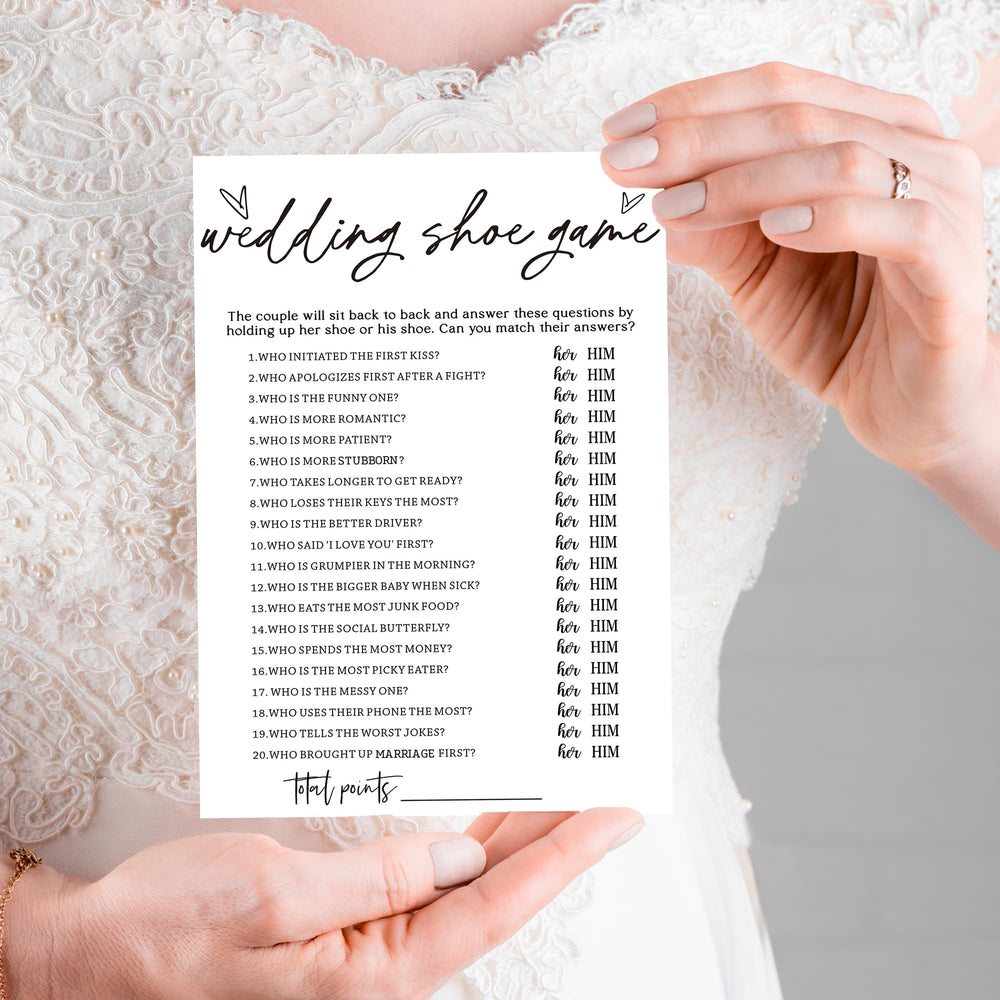 Wybgno 5x7 inch game cards with a premium look for wedding activities