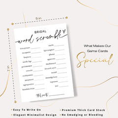 Wybgno bridal shower answer card as a keepsake after the party